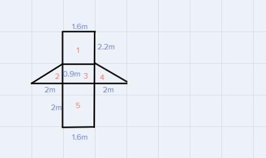 Jay wants to make a bike ramp a draw the following sketch what is the surface area-example-1