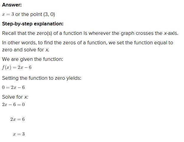 Which is a zero of the function f(x)=2x-6-example-1