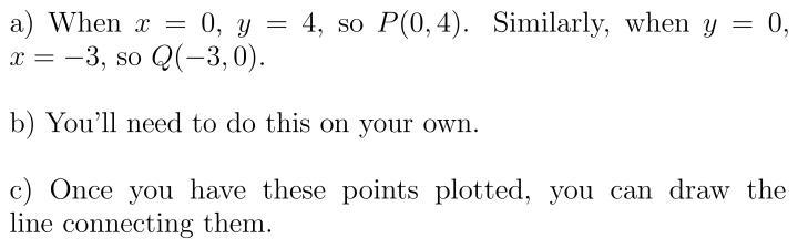 VA P and Q are points on the line 3y - 4x = 12 a) Complete the coordinates of P and-example-1