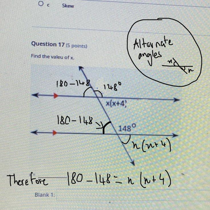 Find the valeu of x. X= x(x+4) 148-example-1