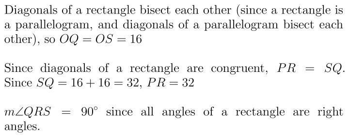 PQRS is a rectangle and OS = 16. Find the blanks below: mments ssions S R es le О-example-1