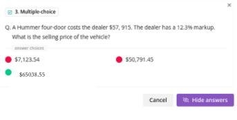 A humer four-door costs the dealer $57,915 the deaer has a 12.3% makeup-example-1