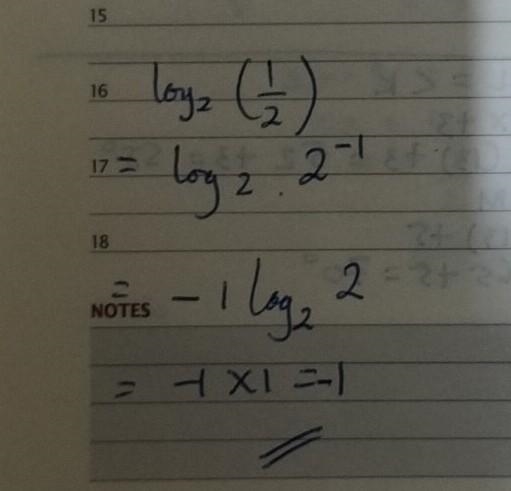 Evaluate each logarithm. log₂ 1/2-example-1