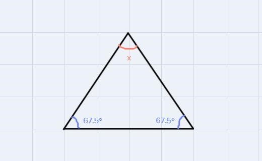 Find the measure of the vertex angle of the isosceles triangle if The measure of one-example-1