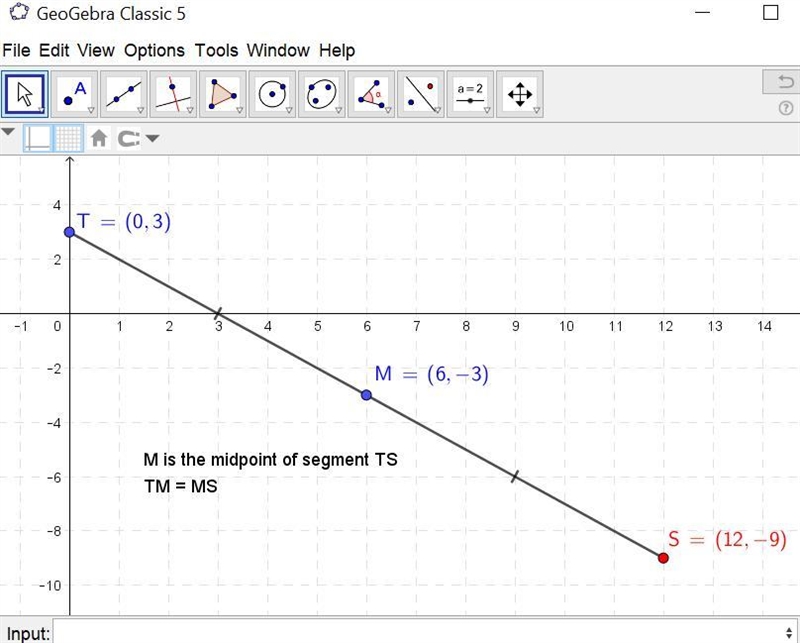 The coordinates of point T are (0, 3), the midpoint of ST is (6, -3), the coordinates-example-1