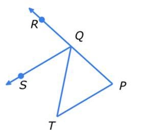 QS∥PT. Complete the proof that m∠P+m∠T=m∠RQT without using the Triangle Angle Sum-example-1