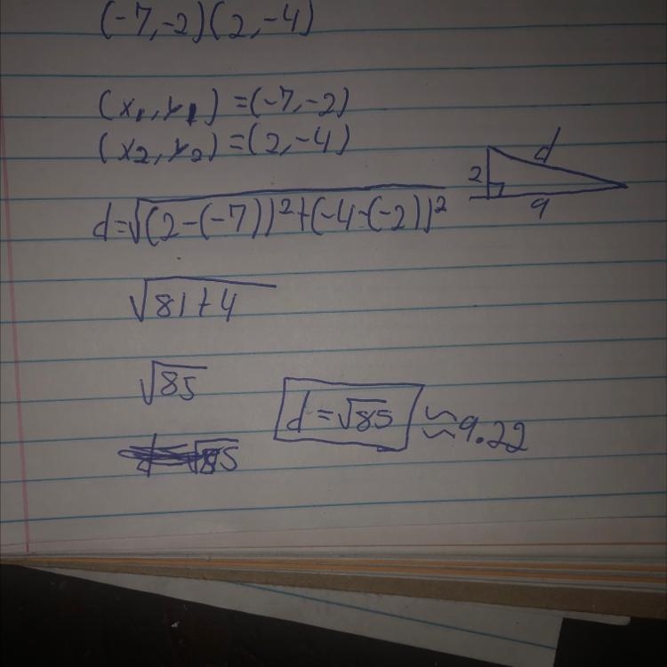 Help!! Pls Find the distance AB. Show work-example-1