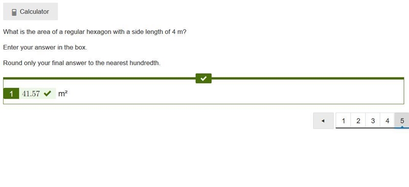 What is the area of a regular hexagon with a side length of 4 m? enter your answer-example-1