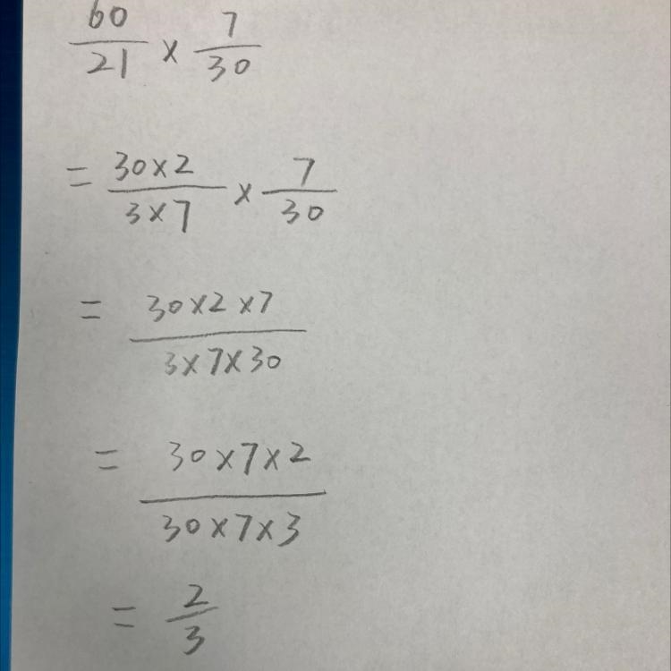 Multiply - 60/21 by 7/30-example-1