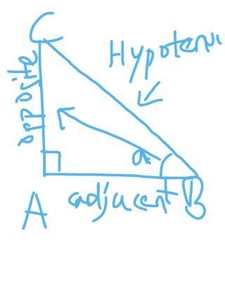 Explain how to tell which side of a right triangle is adjacent to an angle and which-example-1