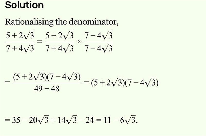 Rationalize 5+2√3 / 7+4√3​-example-1