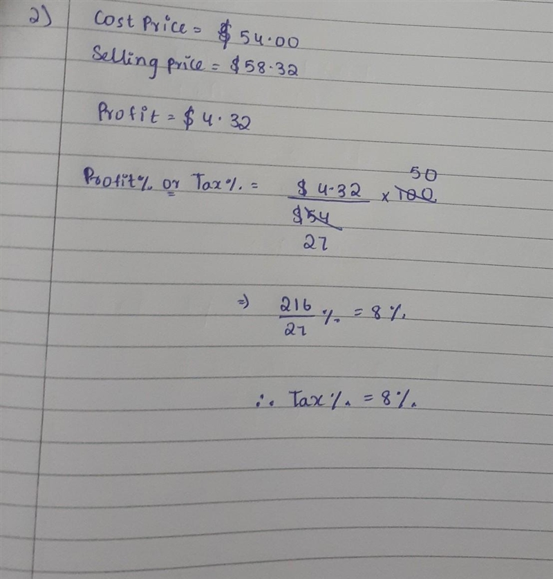 what is the tax rate if the chair is 54.00 and the total price (the price of the chair-example-1