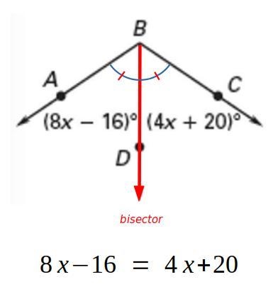 In the diagram, ray BD bisects \angle ABC∠ABC. Find m\angle ABCm∠ABC-example-1