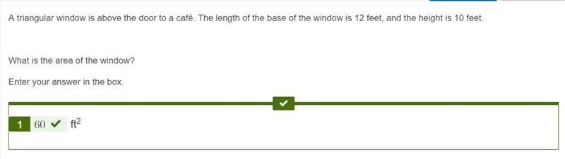 A triangular window is above the door to a café. The length of the base of the window-example-2