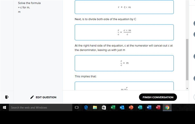 5)Solve the formula= c for m.m-example-2