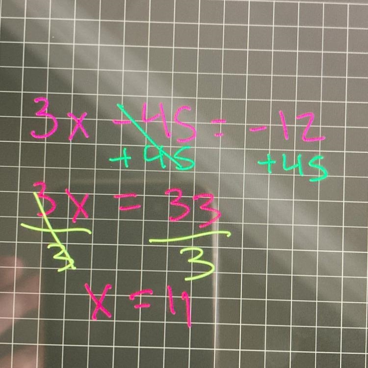 3x−45=−12 What is the value of x?-example-1