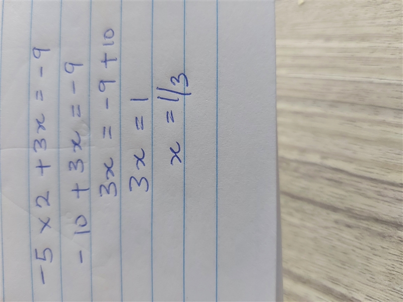 What are the solutions to the equation -5x2 + 3x = -9-example-1