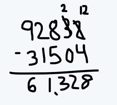 X + 31504 = 92832 Find X value-example-1