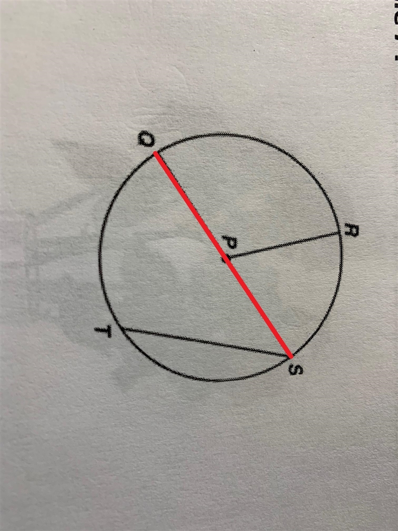 The length of what line segment would be multiplied by pi to find the circumference-example-1