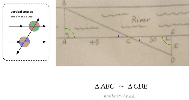 24, Find the width AB of the river​-example-1