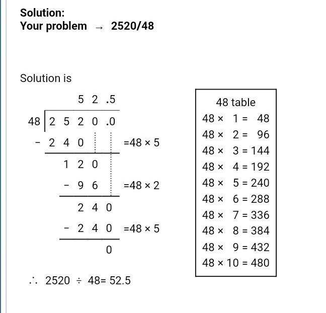 2520 divided by 48 please tell me the answer-example-1