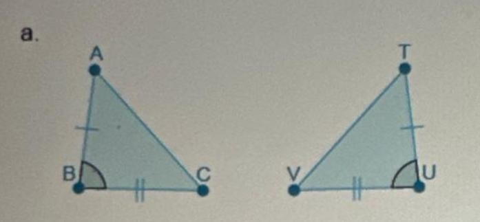 Which of the following pairs of triangles can be proven congruent through SAS?-example-1