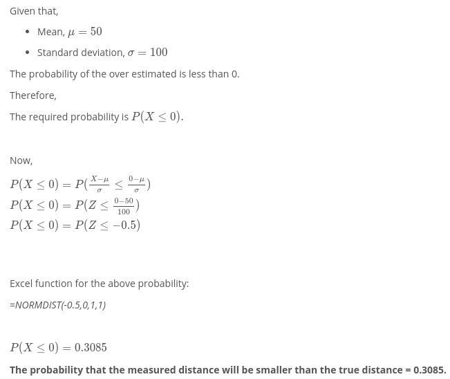 A radar tends to overestimate the distance of an aircraft, and the error is a normal-example-1