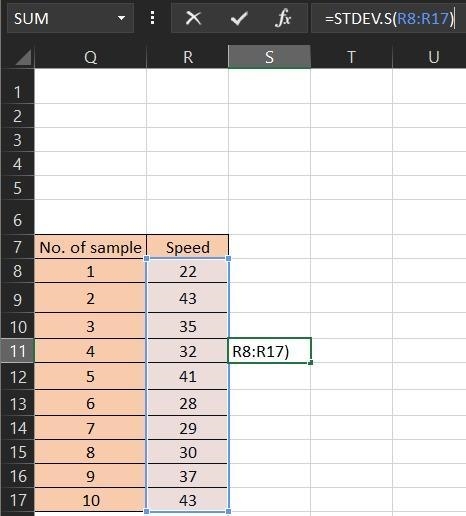 the speed of a car, measured in miles per hour, was determined 10 times at random-example-1