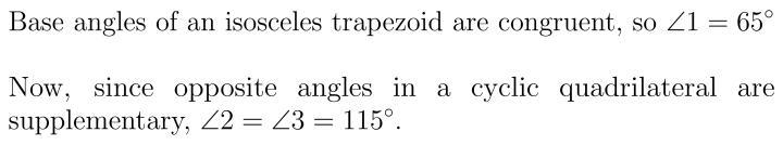 Find the measure of the numbered angles for the given Isosceles Trapezoid-example-1