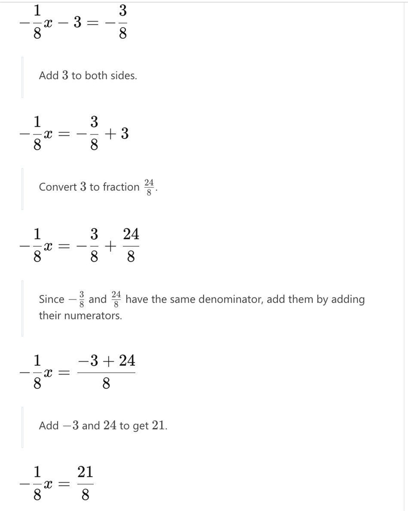 -1/8d - 3 = -3/8 please help-example-1