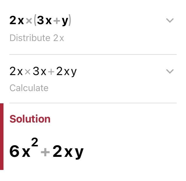 Expand 2x(3x+y) how do you do this please help-example-1