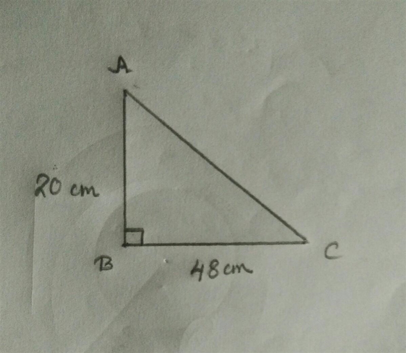 Find the length of the missing side. 1) 52 cm 2) 42cm 3) 25 cm 4) 48 cm-example-1