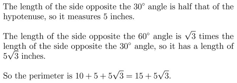 A triangle has angles that measure 30o, 60o, and 90o. The hypotenuse of the triangle-example-1