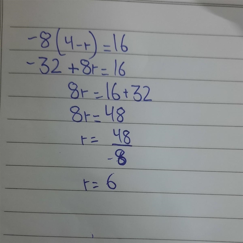 Hi The solution for the equation is incorrect and I need help solving so please help-example-1