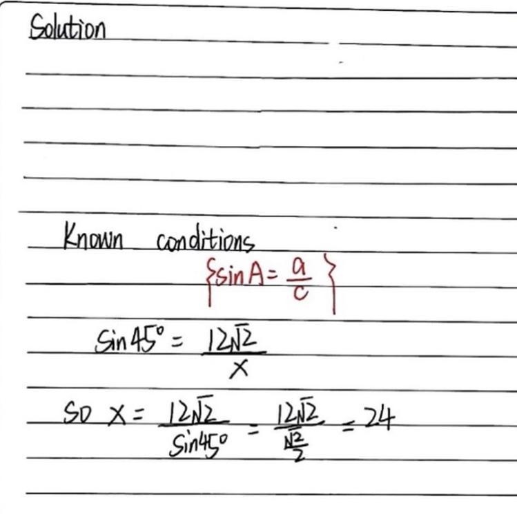 What is the value of x in the triangle-example-1