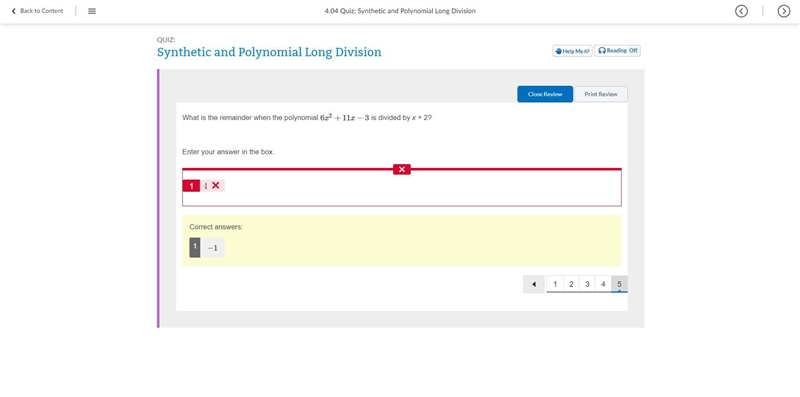 Find the remainder when the polynomial 6x2 + 8x - 2 is divided by x - 2.-example-1