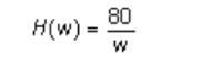 The function below describes the relationship between the height H and the width w-example-1