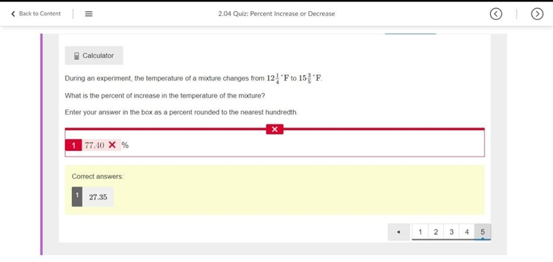 PLEASE HELP ASAP During an experiment, the temperature of a mixture changes from 12 1/4°F-example-1