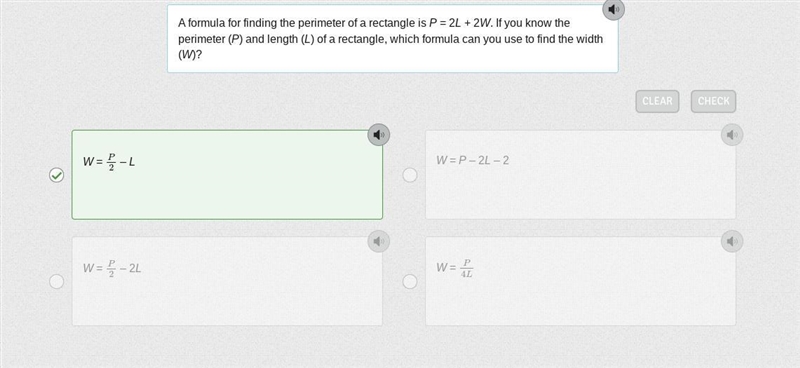 A formula for finding the perimeter of a rectangle is P = 2L + 2W. If you know the-example-1