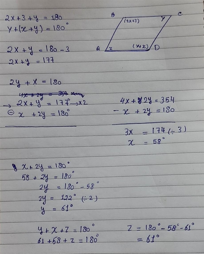 ABCD is a parallelogram. Find z.-example-1