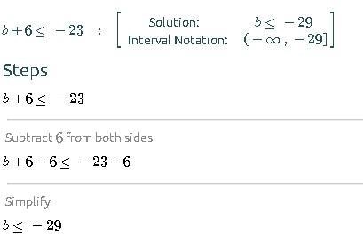 Translate the sentence into an inequality. A number b increased by 6 is less than-example-1