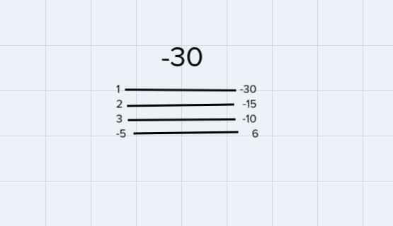 What 2 numbers multiply to -30 and add to 1-example-1