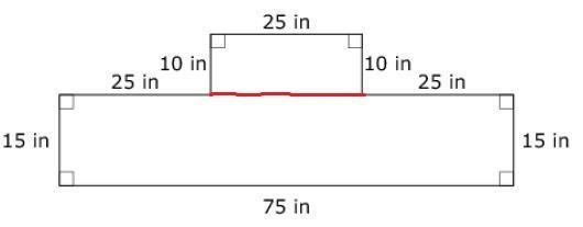 The figure shown is created by joining two rectangles. ​​Enter the area, in square-example-1