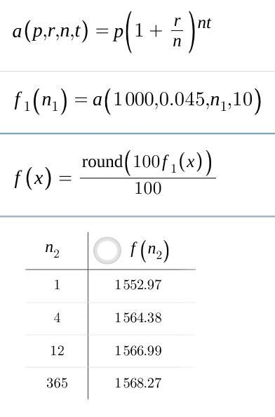 In this problem you will compare the effects of different compounding periods on the-example-1