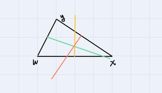 Please help ASAP!!!Construct the perpendicular bisectors of each side of this triangle-example-1