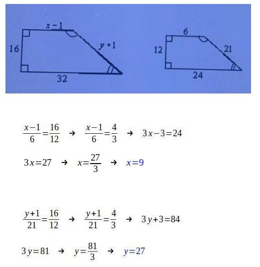 4 pts The polygons are similar, but not necessarily drawn to scale. Find the value-example-1