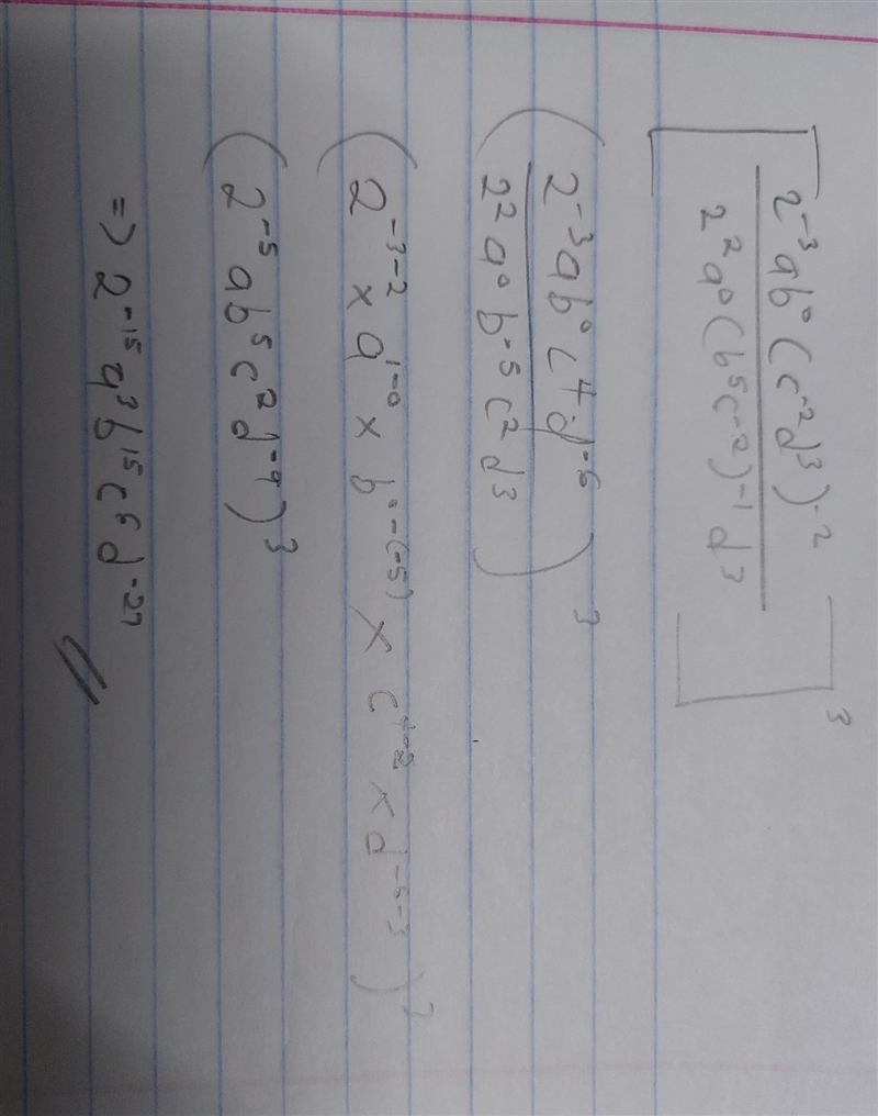 Solve using Law of exponents, Zero Exponent, and Negative Exponent​-example-1