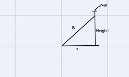 Thad has a ladder that is 16 feet long. To get the correct height, he adjusts the-example-1