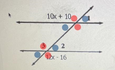 Find the measures of the numbered angles. (Hint: You may need to solve for x first-example-2