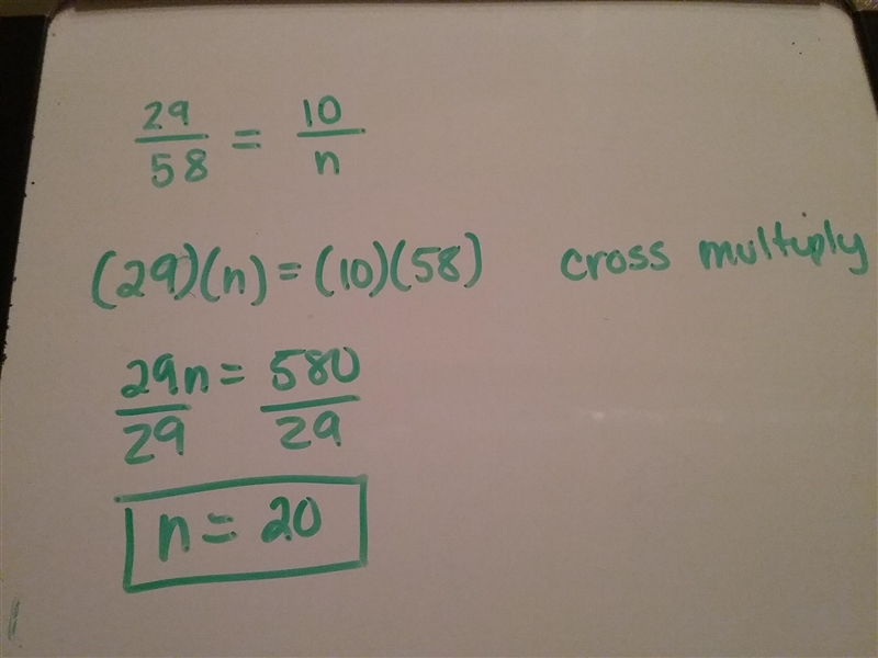 Solve the proportion using cross products. 6. 29 miles 58 hours 10 miles h hours (1 point-example-1